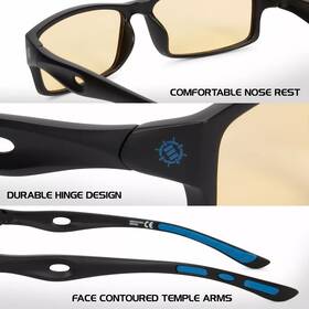 Enhance Enpcbg6100blew Battle Lens Clip On Blue Light Blocking Glasses - Reduce Eye Strain