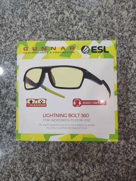 Gunnar Li3-00102 Optiks Lightning Bolt 360 Esl Gaming Onyx Amber Sun Yellow