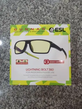Li3-00102 Gunnar Optiks Lightning Bolt 360 Esl Gaming Onyx Amber Sun Yellow