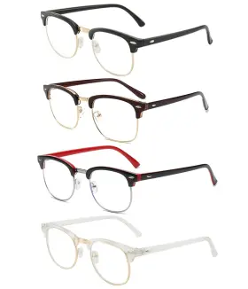 Ruijingen 754449954782 Computer Gaming Blue Light Blocking Glasses Half Frame Retro Semi Rimless Cle Ruijingen 754449954782 Computer Gaming Blue Light Blocking Glasses Half Frame Retro Semi Rimless Cle