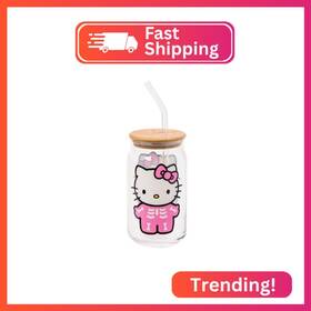 Silver Buffalo Hk2807qp Sanrio Hello Kitty Halloween Spooky Skeleton Glass Jar Tumbler Wi