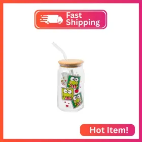 Sn1821qp Silver Buffalo Sanrio Hello Kitty And Friends Keroppi Polaroids Glass Jar Tumble