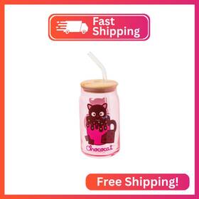 Silver Buffalo Sn2811qp Sanrio Hello Kitty And Friends Chococat Chocolate Pink Glass Jar Tu
