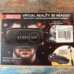 Retrak Utopia 360 Degree 3D Vr Headset Bundle Bluetooth Earbuds & Controller Open. Price: $9.99.