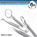 Tweezer With Magnifier Magnifying Glass Stainless Steel For Hobby First Aid Kit New. Price: $9.99.
