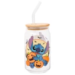 Glass Jar Tumbler Lilo Stitch Halloween Pumpkin Bamboo Lid Straw 16OZ Silver New. Price: $35.99.