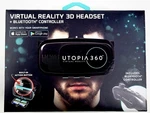 New Virtual Reality 3D Headset And Bluetooth Controller Retrak Utopia 360 Km. Price: $39.00.