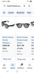Bose Rondos Bluetooth Audio Sunglasses W/ Open Ear Headphone. Price: $140.00.