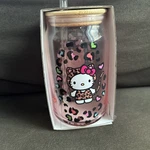 Silver Buffalo Sanrio Hello Kitty Glass Tumbler With Bamboo Lid And Straw New. Price: $29.99.